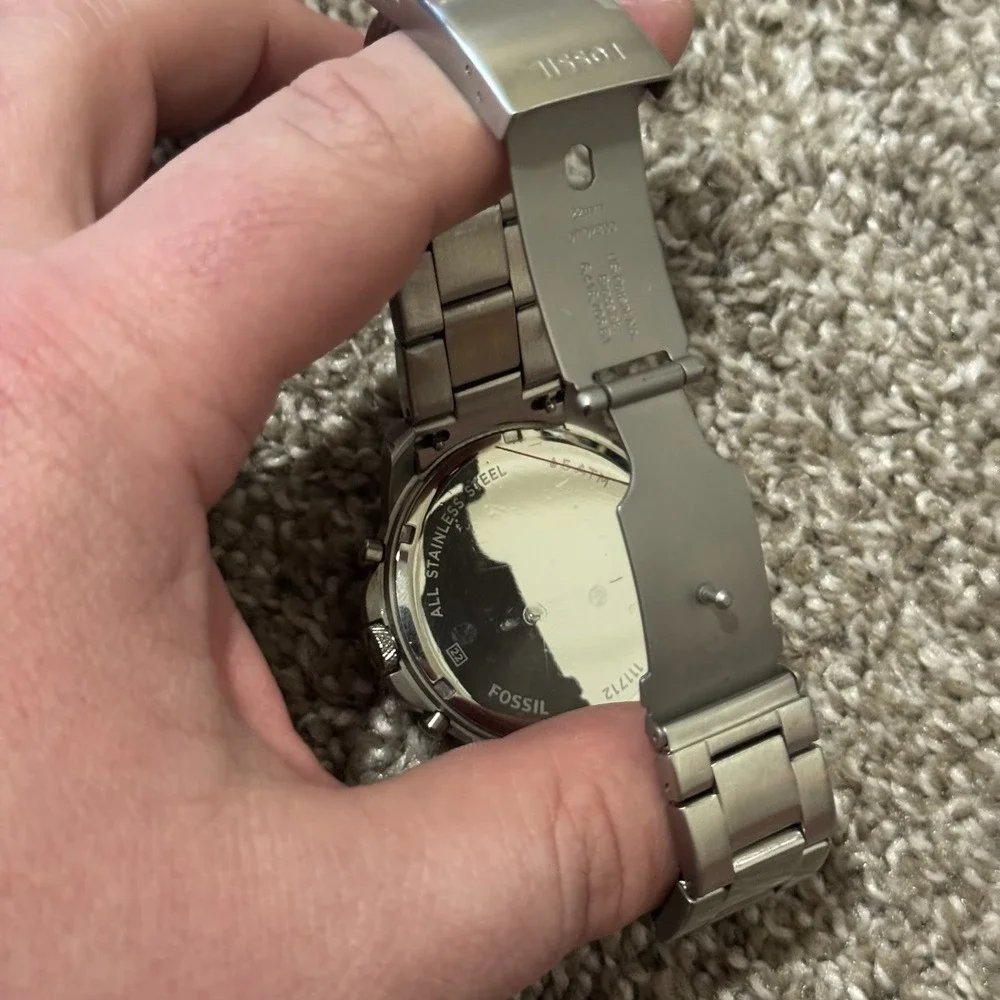 Fossil Men's Sport Tourer Chronograph silver stainless steel watch MINTY READ